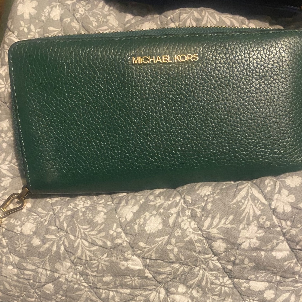 Green Michael Kors Wristlet